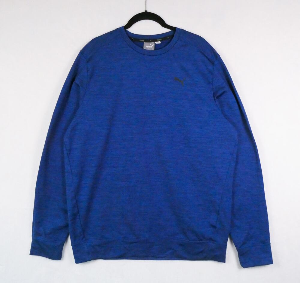 Puma Casual Comfort Tech Long Sleeve Shirt Size L Navy Blue Athletic Sporty